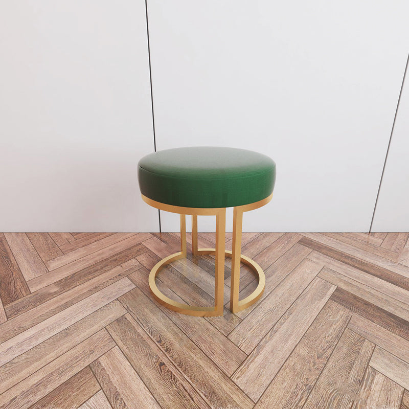 Solid Color Flannel Standard Stool Modern Style Simple Round Footstool