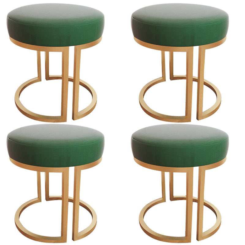 Solid Color Flannel Standard Stool Modern Style Simple Round Footstool