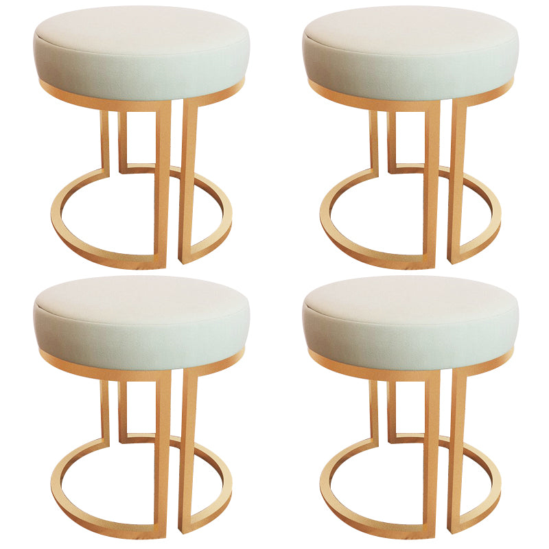 Solid Color Flannel Standard Stool Modern Style Simple Round Footstool