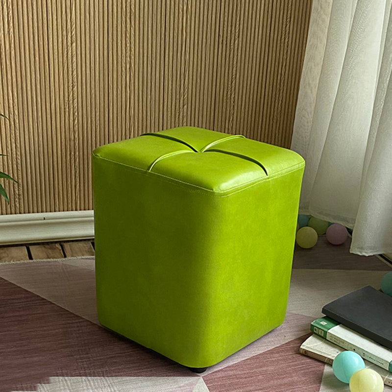 Modern Leather Pouf Stain Resistant Square Pouf for Living Room