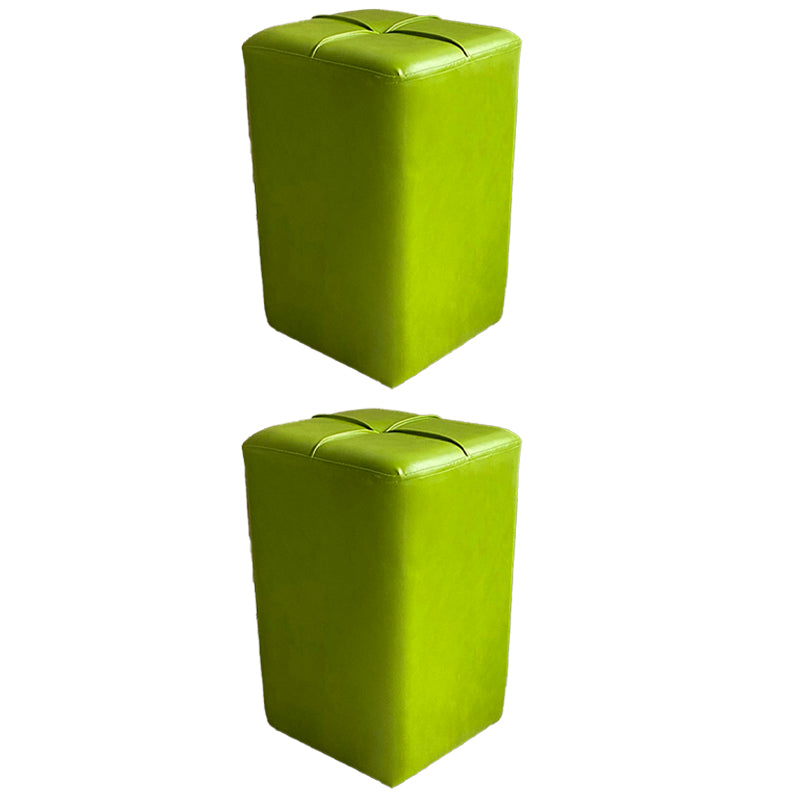 Modern Leather Pouf Stain Resistant Square Pouf for Living Room