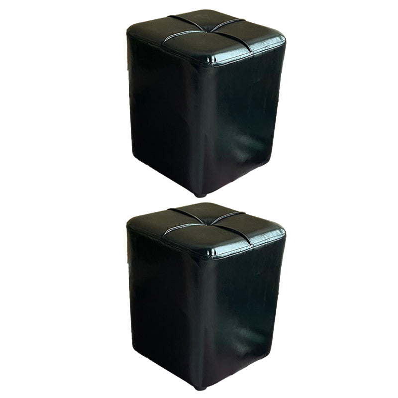 Modern Leather Pouf Stain Resistant Square Pouf for Living Room