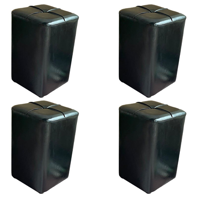 Modern Leather Pouf Stain Resistant Square Pouf for Living Room