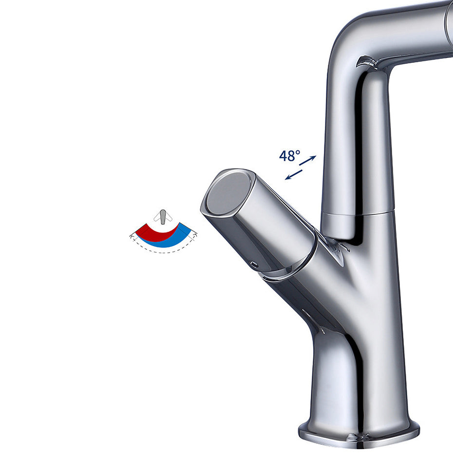 Vessel Sink Faucet Contemporary Single Handle Faucet with Swivel Spout