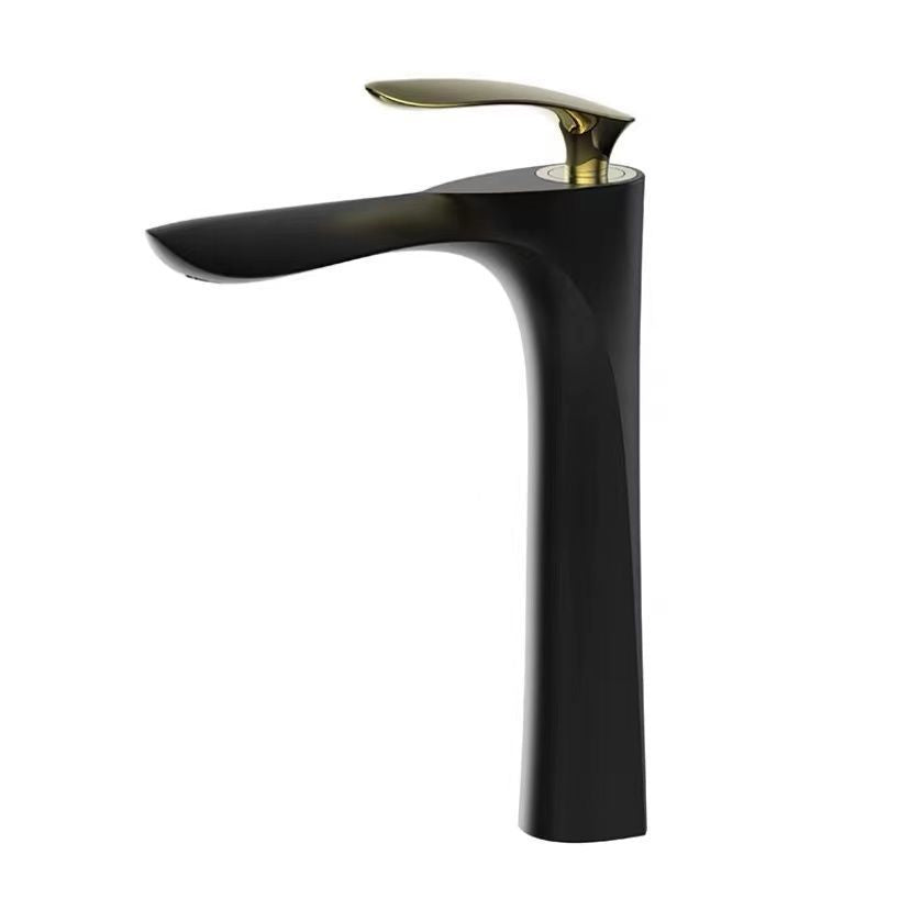 Lever Handle Vanity Sink Faucet Single Hole Basin Faucet with Water Hose