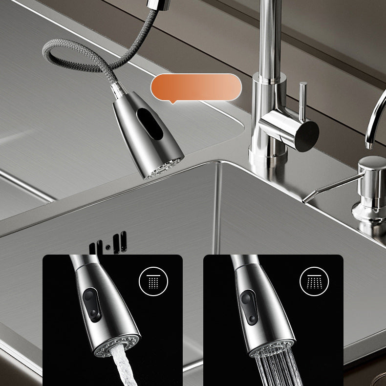 Contemporary Style Kitchen Sink Stainless Steel Double Kitchen Sink