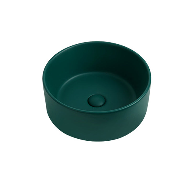 Modern Vessel Sink Round Porcelain with Faucet Vessel Lavatory Sink