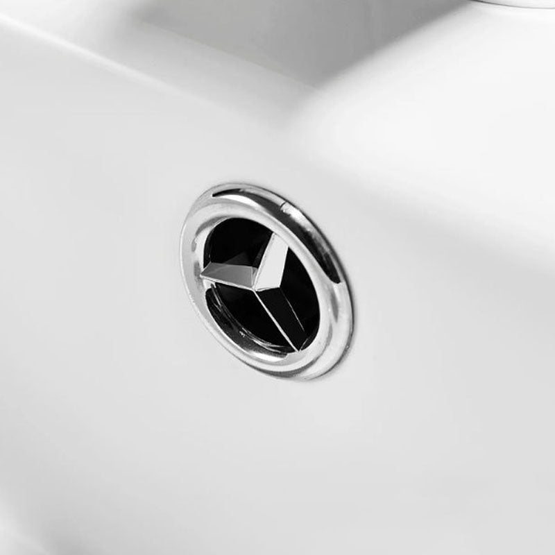 Modern Vessel Sink Rectangular Porcelain Drop-in Bathroom Sink(Not Included Faucet)