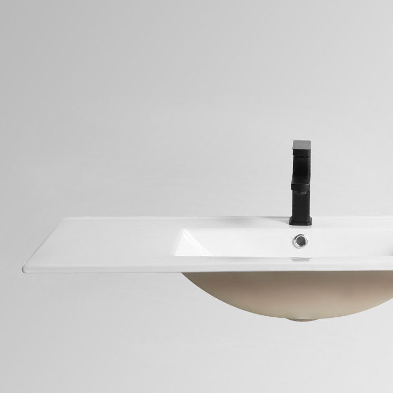 Modern Drop-in Bathroom Sink Rectangular Porcelain Basin Sink(Not Included Faucet)