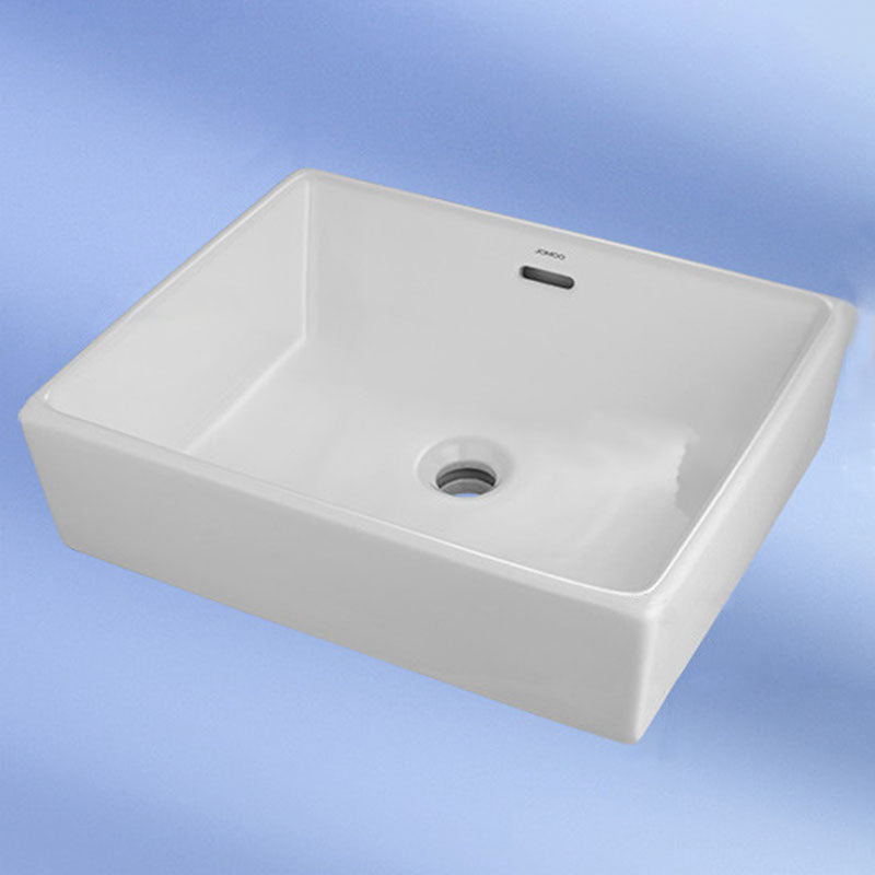 Classic Trough Bathroom Sink Solid Color Trough Sink with Overflow(Not Included Faucet)