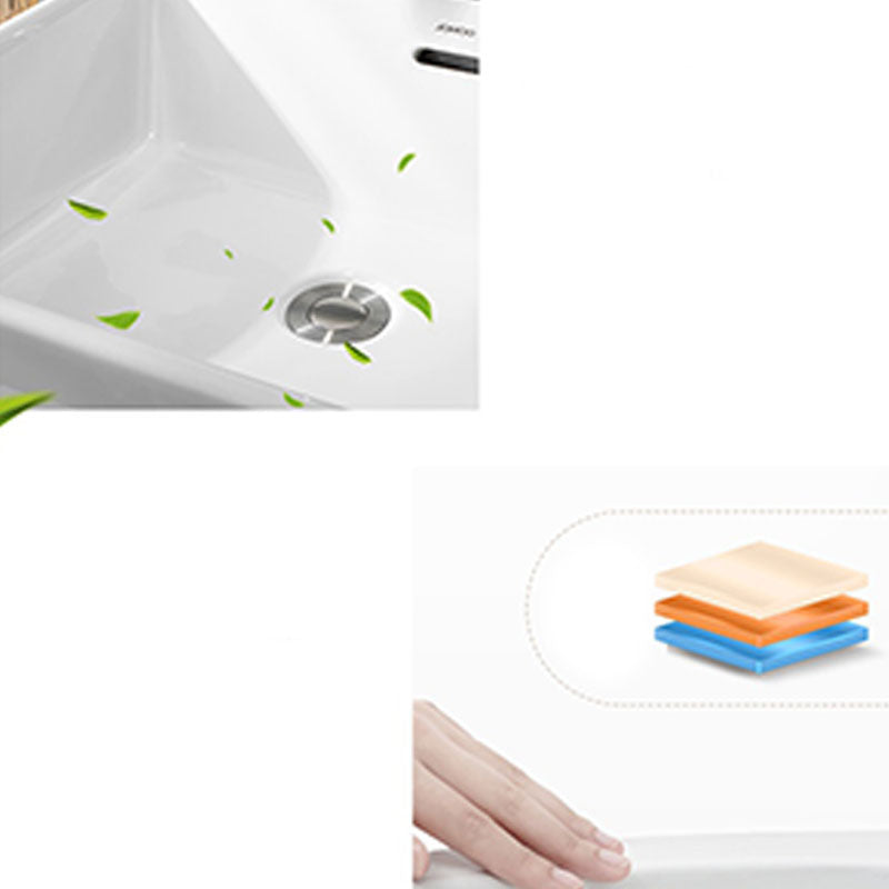 Classic Trough Bathroom Sink Solid Color Trough Sink with Overflow(Not Included Faucet)