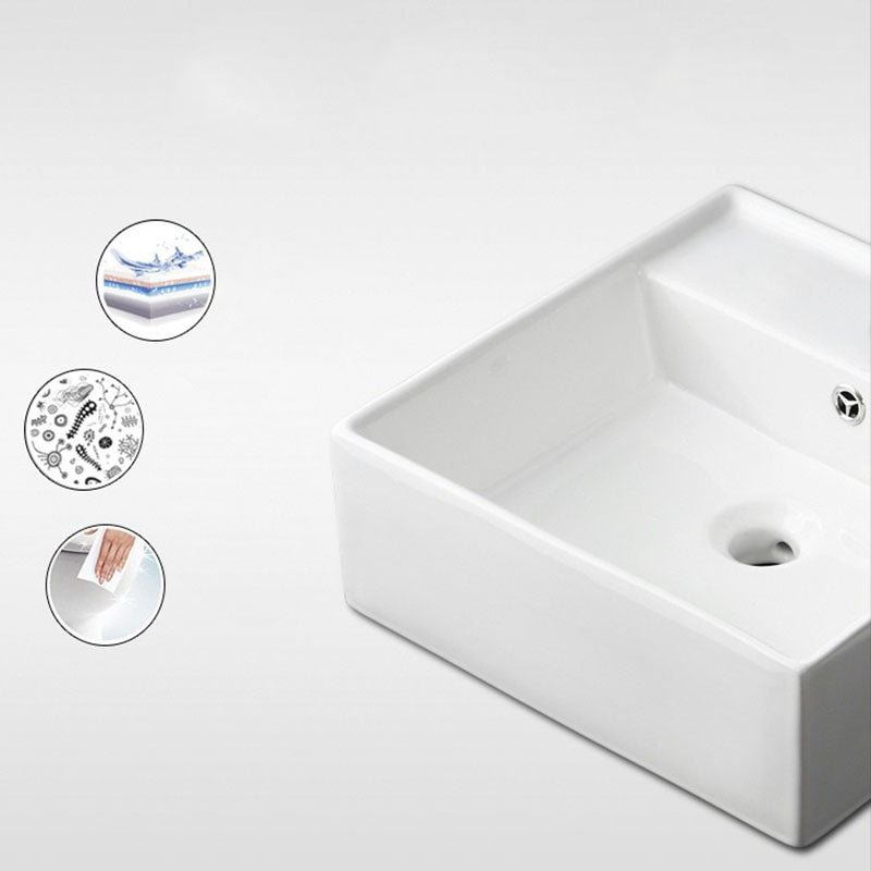 Classical White Bathroom Sink Porcelain Trough Bathroom Sink