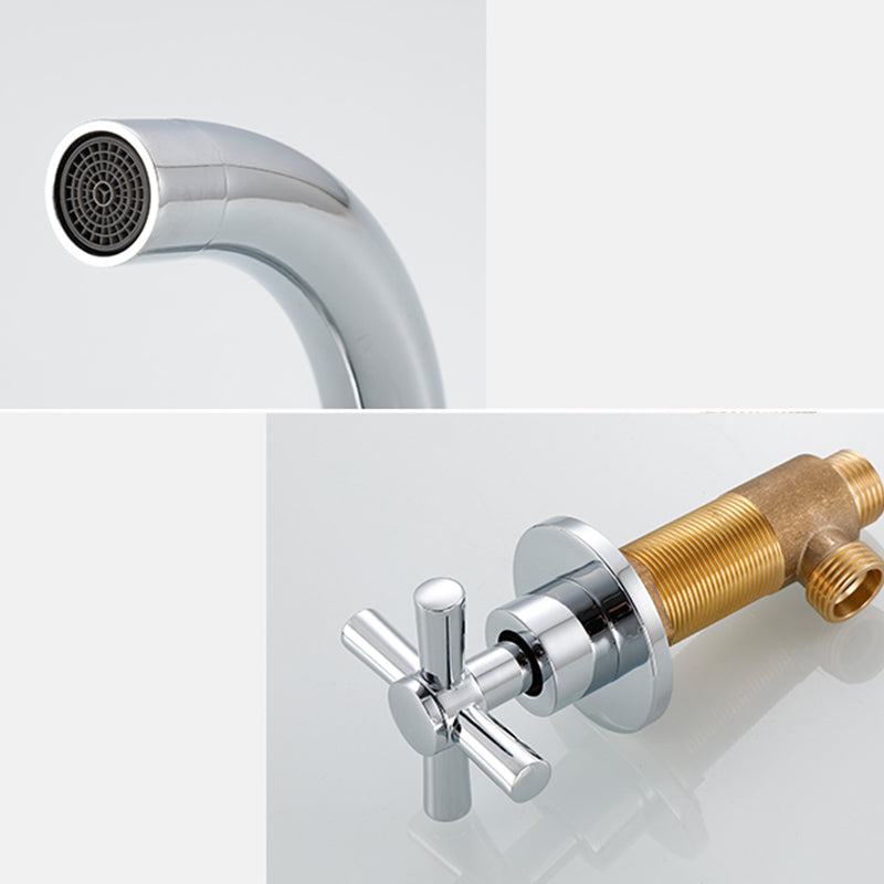 Traditional Roman Tub Faucet Set Copper Deck Mounted Triple Handle Roman Bathtub Faucet
