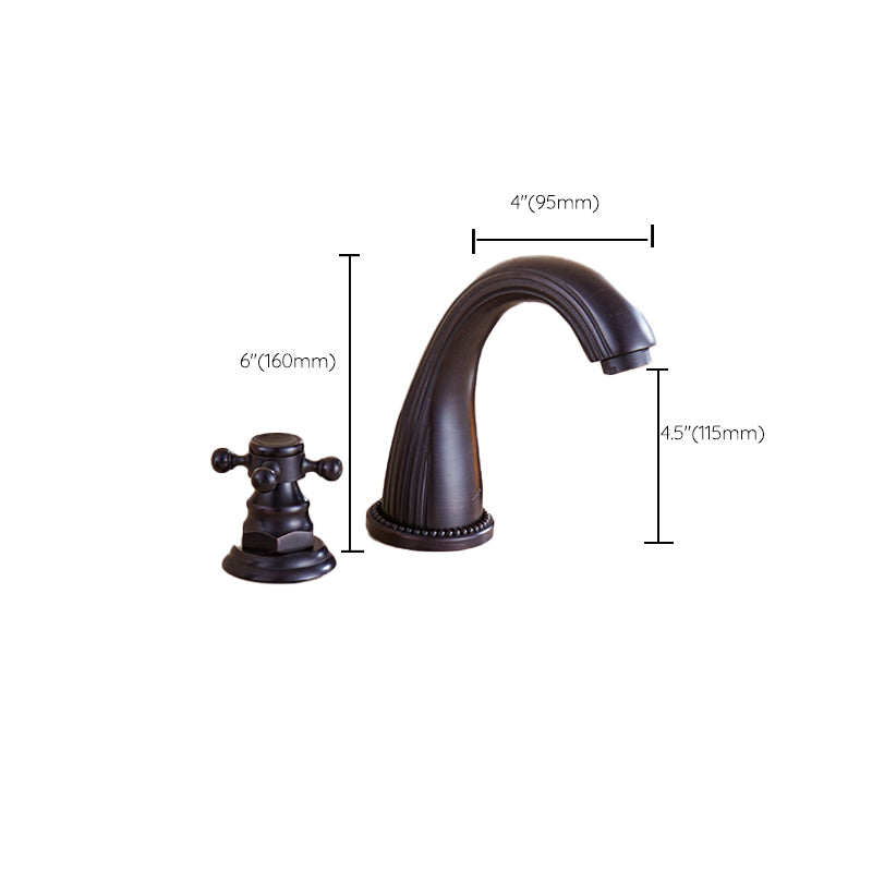 Traditional Roman Tub Faucet Set Copper Deck Mounted Triple Handle Roman Bathtub Faucet
