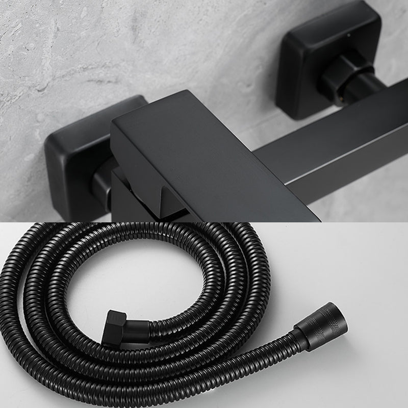 Traditional Style Tub Faucet Copper Wall Mount Tub Faucet in Black