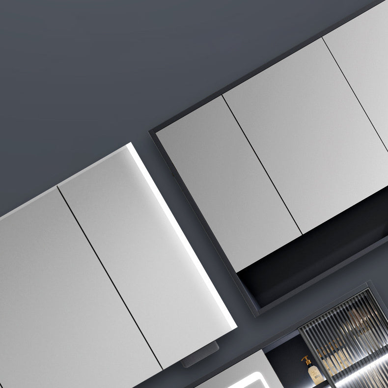 2 Drawers Vanity Mirror Single Sink Wall Mount Rectangle Bathroom Vanity with Door