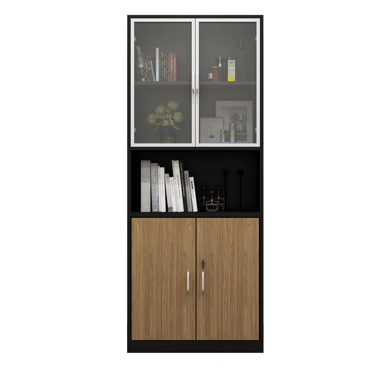 Traditional File Cabinet Wood Frame Vertical File Cabinet with Key Lock for Office