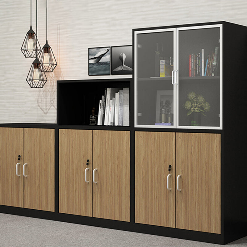 Traditional File Cabinet Wood Frame Vertical File Cabinet with Key Lock for Office