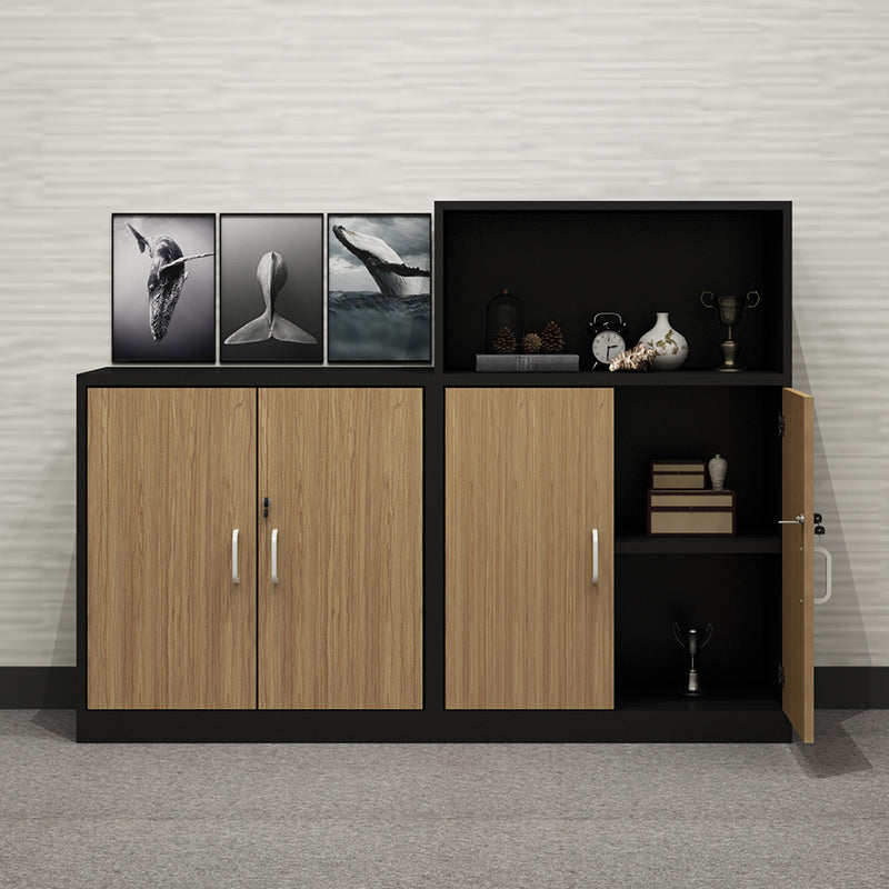 Traditional File Cabinet Wood Frame Vertical File Cabinet with Key Lock for Office