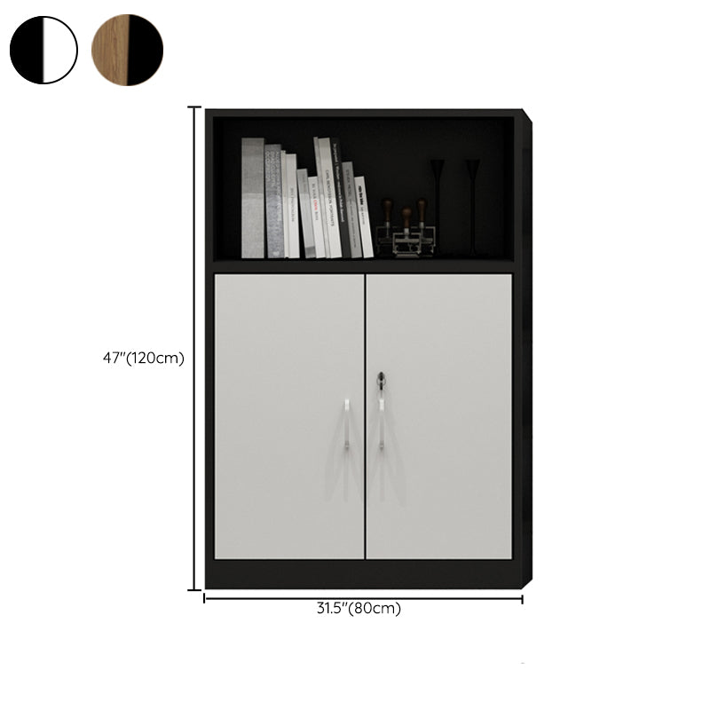 Traditional File Cabinet Wood Frame Vertical File Cabinet with Key Lock for Office