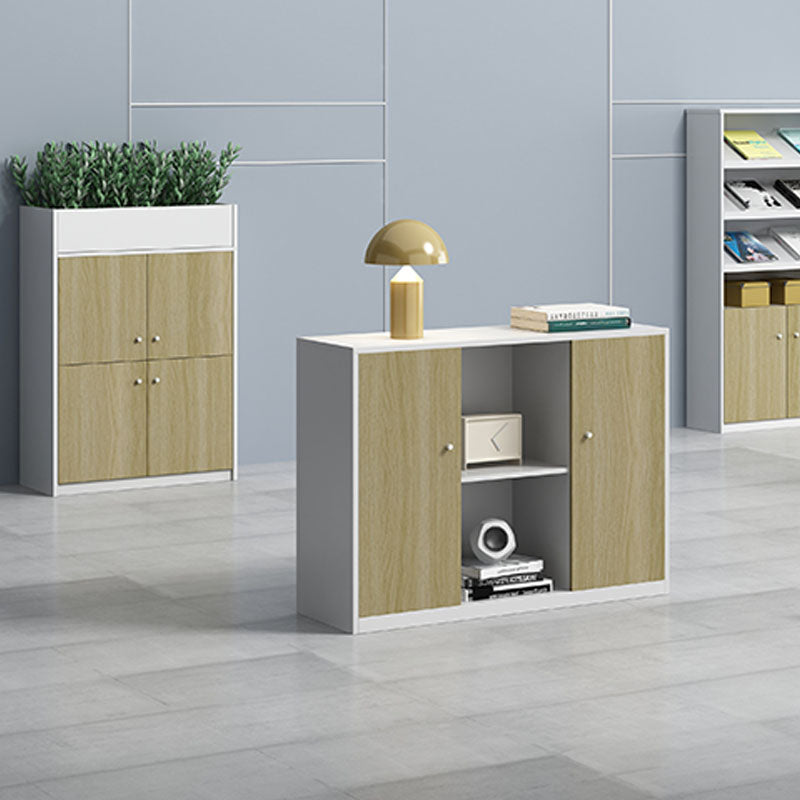 Modern Filing Cabinet Contrast Panel Wood File Cabinet for Home Office