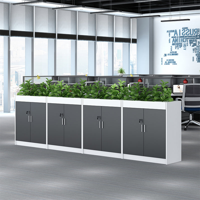 Contemporary File Cabinet Wood Frame Key Lock Lateral File Cabinet for Office