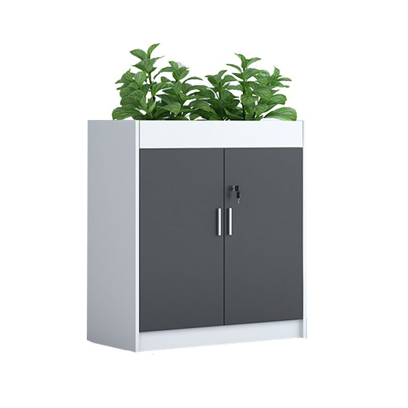 Contemporary File Cabinet Wood Frame Key Lock Lateral File Cabinet for Office