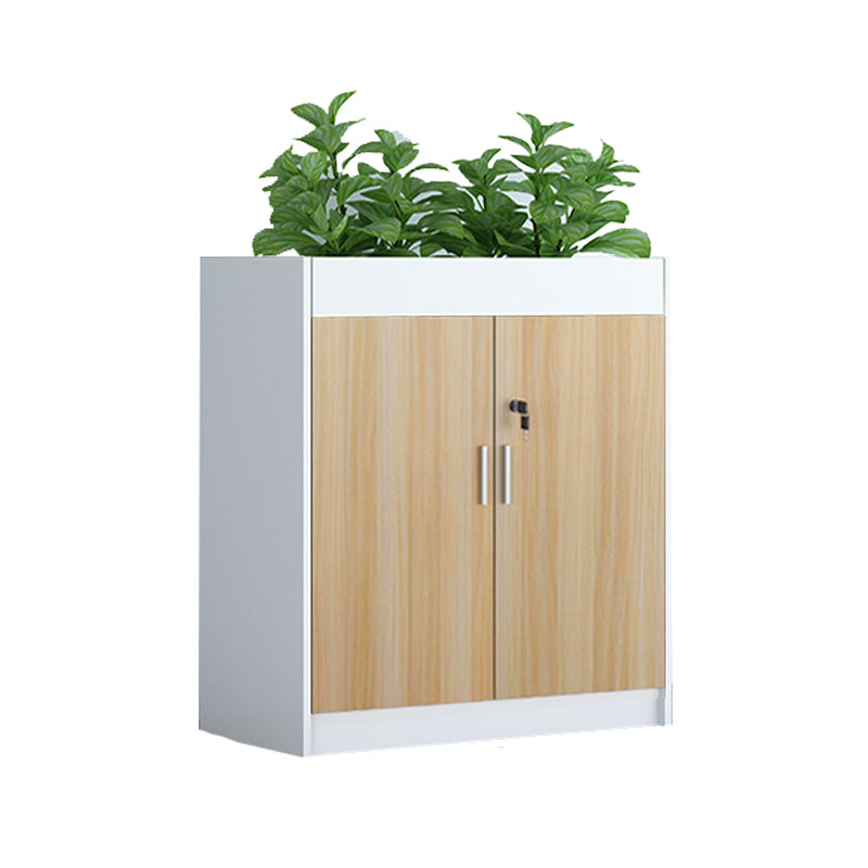 Contemporary File Cabinet Wood Frame Key Lock Lateral File Cabinet for Office