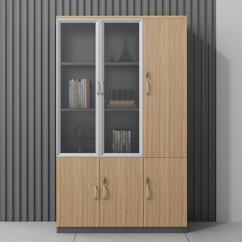 Traditional File Cabinet Wood Frame Vertical File Cabinet with Shelves for Office