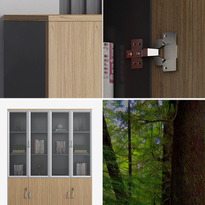 Traditional File Cabinet Wood Frame Vertical File Cabinet with Shelves for Office