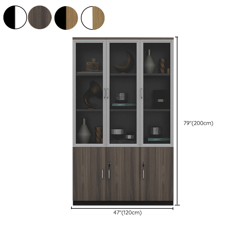 Traditional File Cabinet Wood Frame Vertical File Cabinet with Shelves for Office