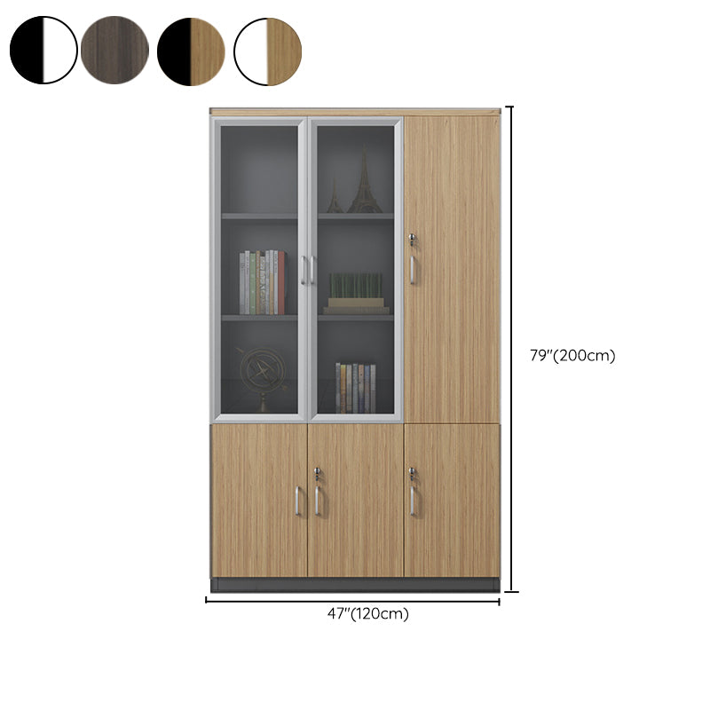 Traditional File Cabinet Wood Frame Vertical File Cabinet with Shelves for Office