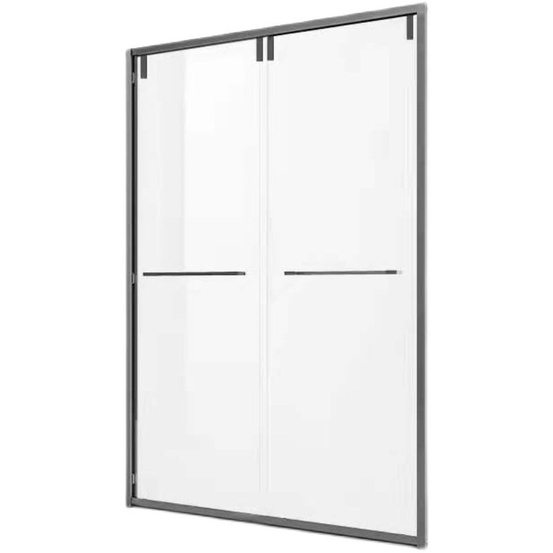 Double Sliding Semi Frameless Inline Tempered Glass Shower Door