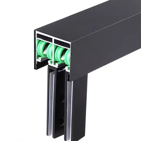 Double Sliding Semi Frameless Inline Tempered Glass Shower Door