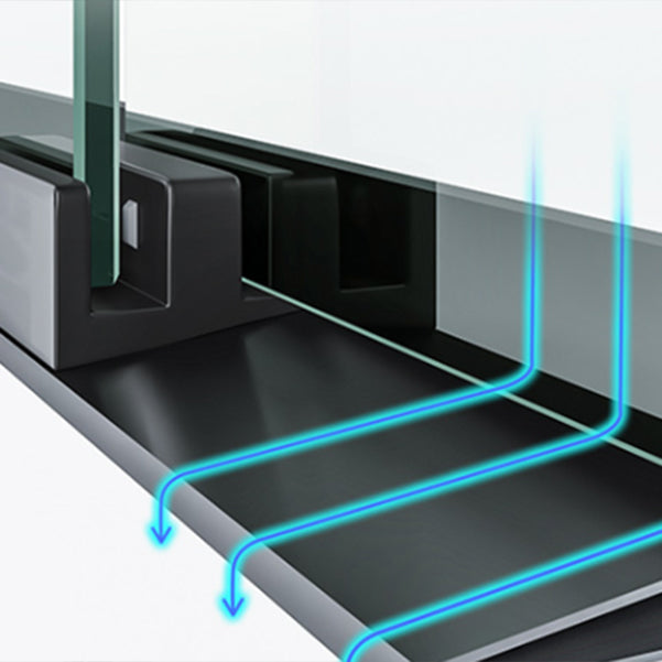 Double Sliding Semi Frameless Inline Tempered Glass Shower Door