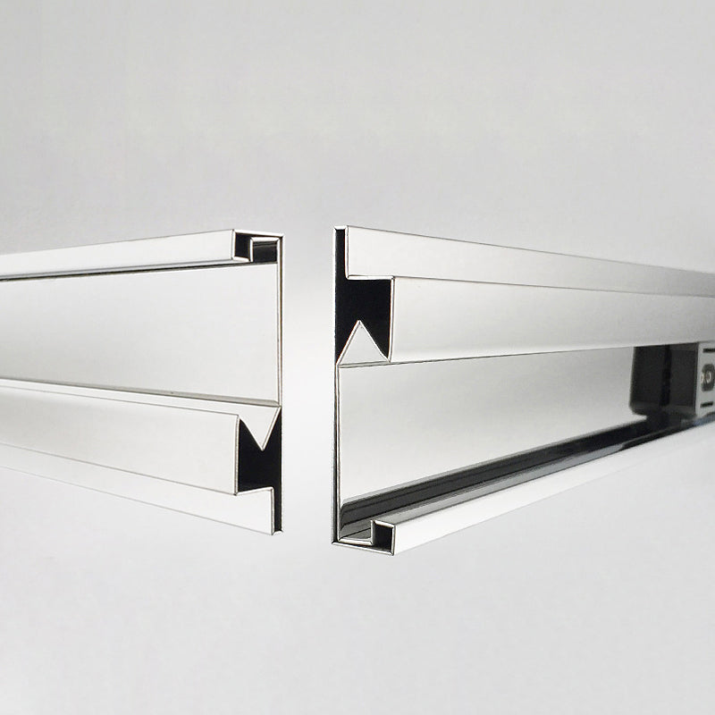 Silver Semi Frameless Single Move Tempered Glass Shower Door