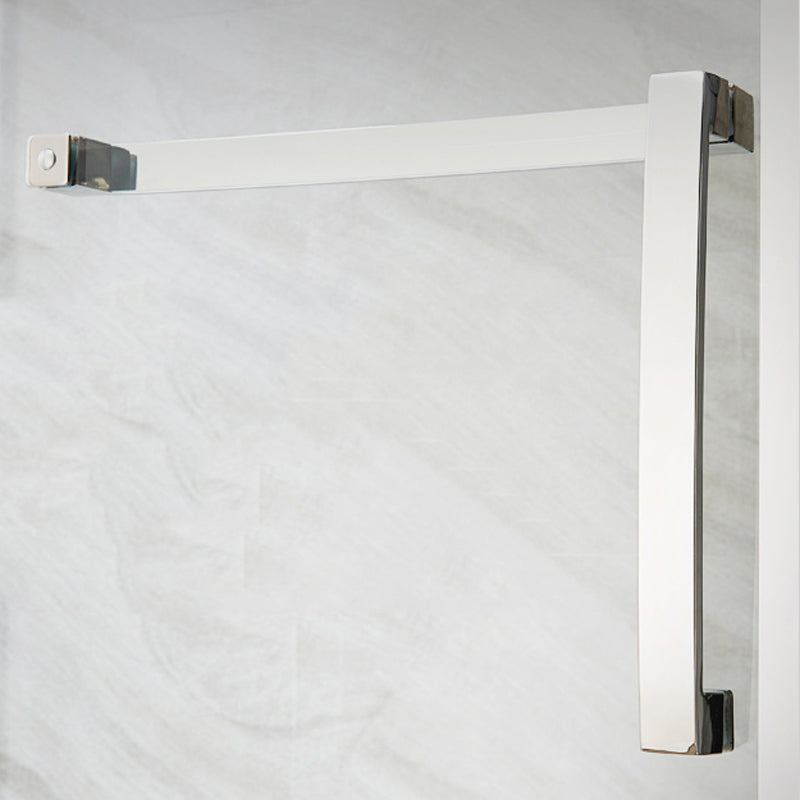 Silver Semi Frameless Single Move Tempered Glass Shower Door