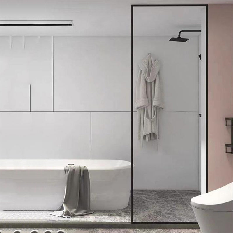 Half Partition Fixed Panel Black Full Frame Waterproof Shower Screen