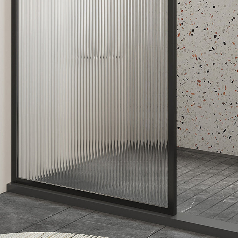 Half Partition Fixed Panel Black Full Frame Waterproof Shower Screen