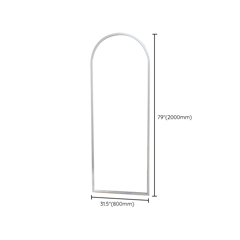 White Full Frame Single Fixed Panel, Half Partition Arched Waterproof Bathroom Screen