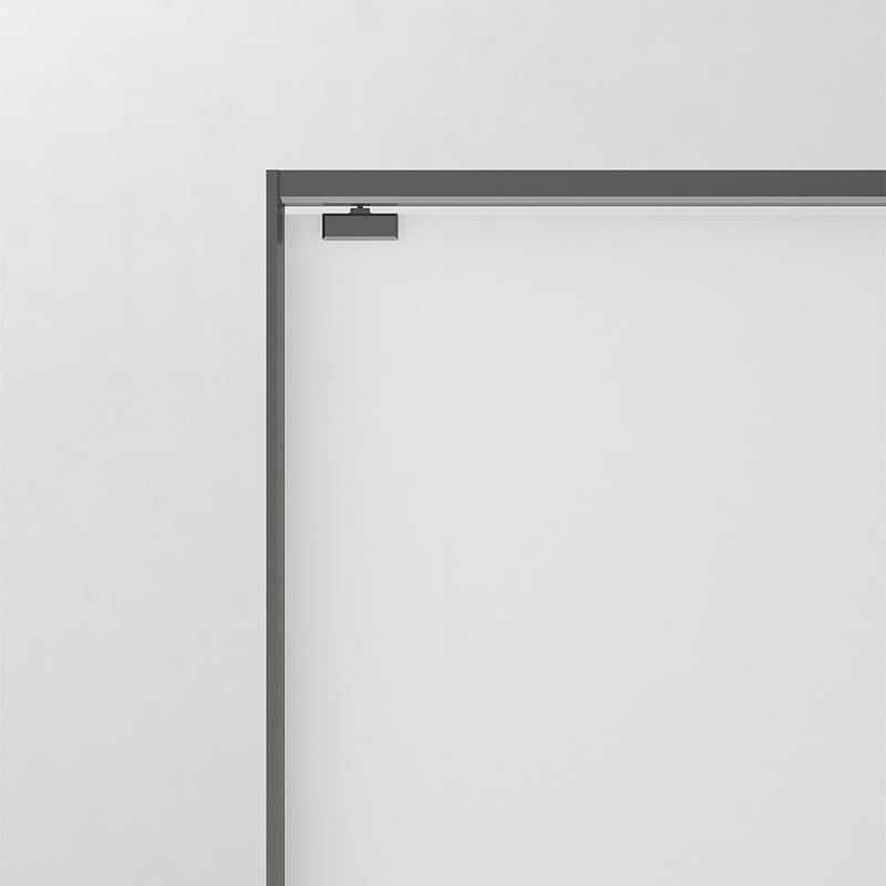 Gray Semi Frameless Narrow Bezel Single Sliding Glass Shower Door