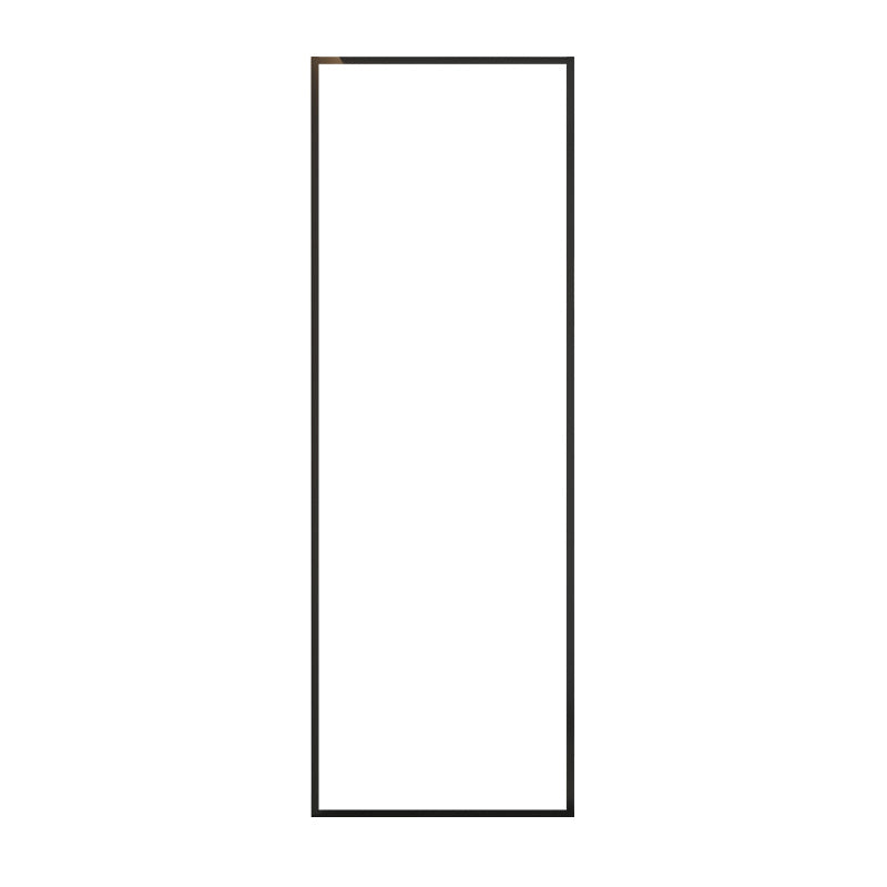 Black Full Frame Stainless Steel Glass Shower Screen, Fixed Semi Isolated Shower Screen