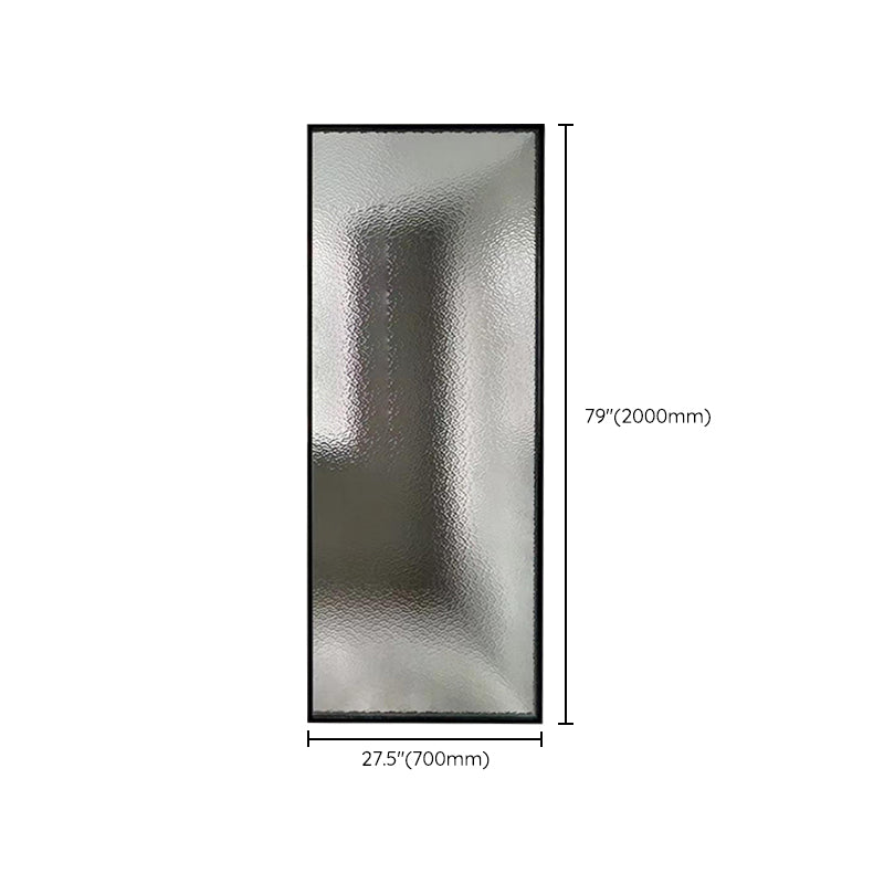 Black Full Frame Stainless Steel Glass Shower Screen, Fixed Semi Isolated Shower Screen