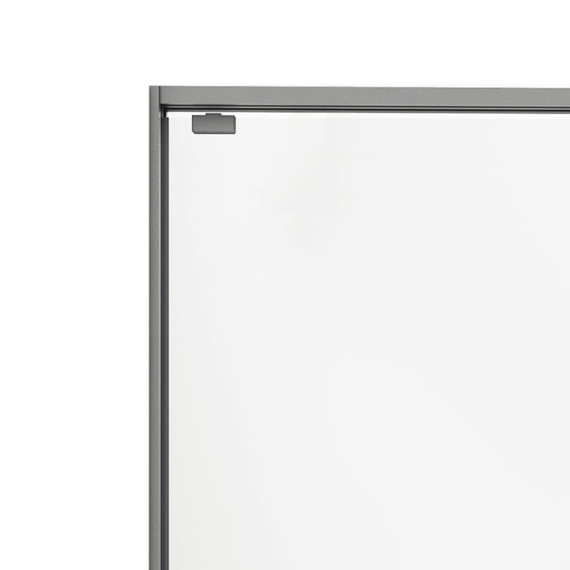 Gray Semi Frameless Stainless Steel Single Move Tempered Glass Shower Door
