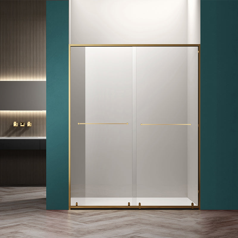 Double Shift Semi Frameless Narrow Bezel Tempered Glass Shower Door