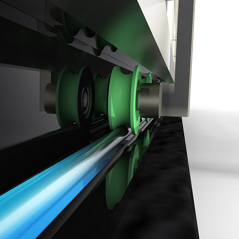 Double Shift Semi Frameless Narrow Bezel Tempered Glass Shower Door