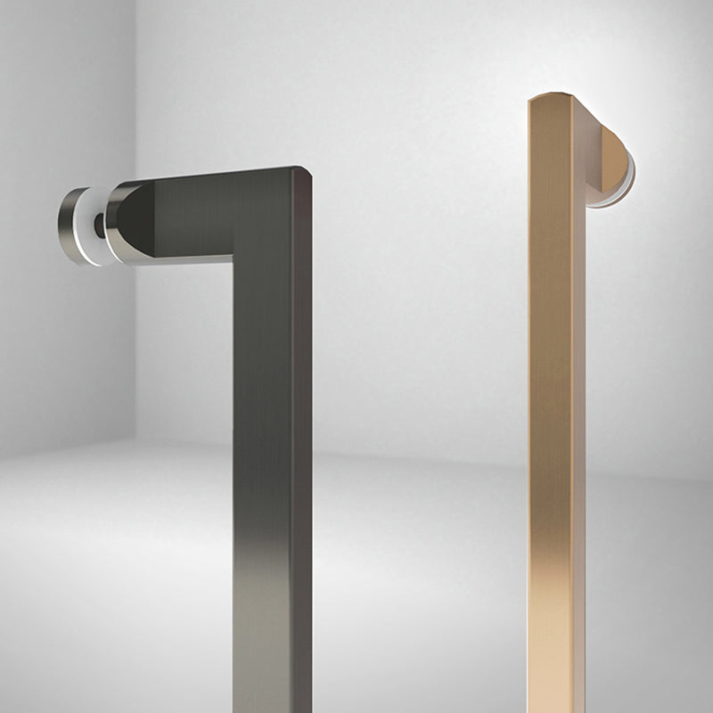 Double Shift Semi Frameless Narrow Bezel Tempered Glass Shower Door