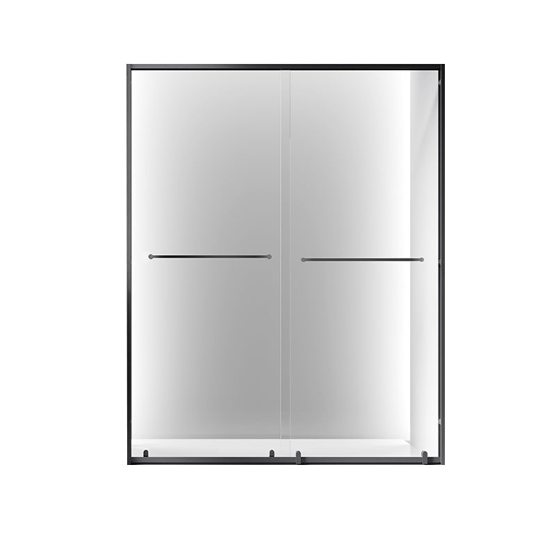 Double Shift Semi Frameless Narrow Bezel Tempered Glass Shower Door