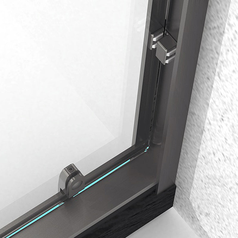 Double Shift Semi Frameless Narrow Bezel Tempered Glass Shower Door