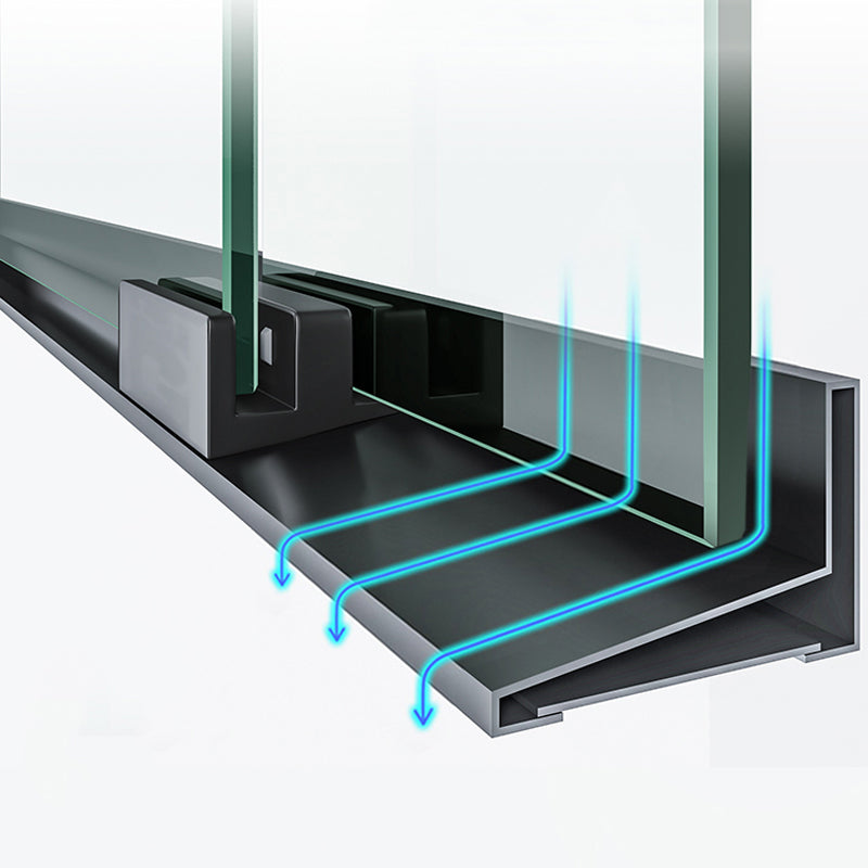 Semi Frameless Single Move Thickened Tempered Glass Shower Door